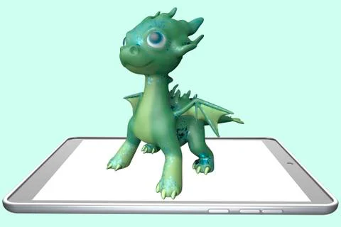 Game with Augmented Reality. 3d rendering Stock Illustration