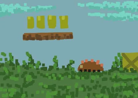 Game background. Concept art. Pixel Art. Painted on a tablet. Stock Illustration