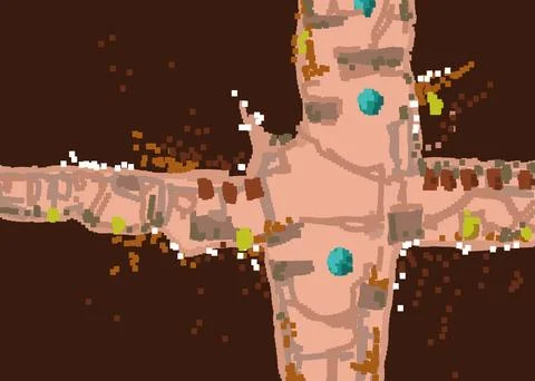 Game background. Concept art. Pixel Art. Painted on a tablet. Stock Illustration