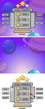 A game background template with elements Stock Illustration
