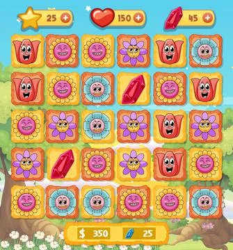 A game background template with elements Stock Illustration