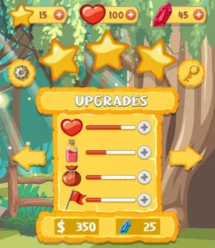 A game background template with elements Illustrazione stock