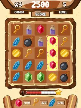 A game background template with elements Illustrazione stock