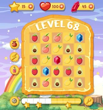 A game background template with elements Stock Illustration