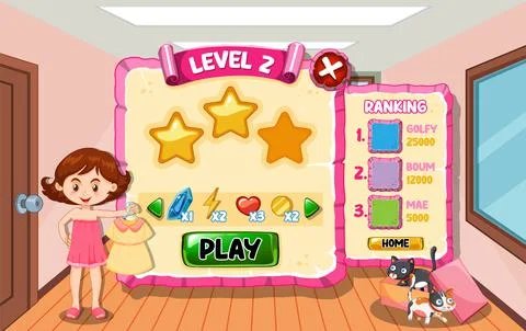 A game background template with elements Illustrazione stock