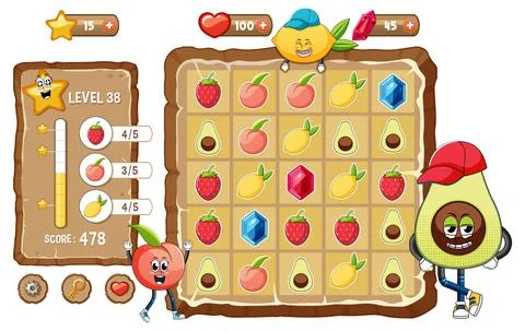 A game background template with elements 스톡 일러스트