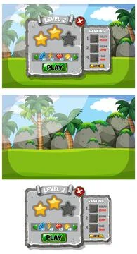A game background template with elements 스톡 일러스트