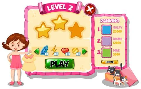 A game background template with elements Stock Illustration