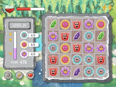 A game background template with elements Illustrazione stock