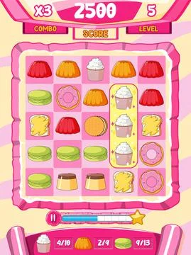 A game background template with elements Illustrazione stock