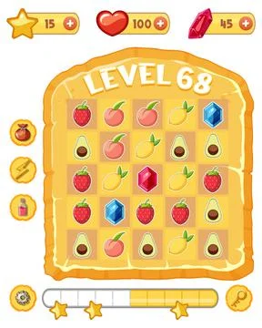 A game background template with elements 스톡 일러스트