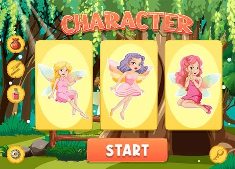 A game background template with elements Stock Illustration