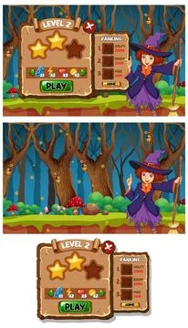 A game background template with elements Stock Illustration