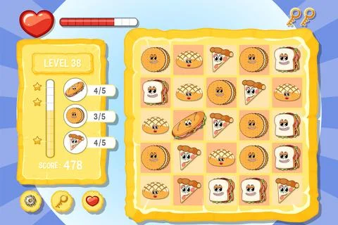 A game background template with elements Stock Illustration