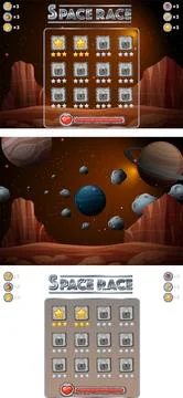 A game background template with elements Stock Illustration