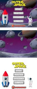 A game background template with elements Stock Illustration