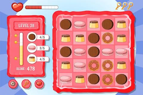 A game background template with elements 스톡 일러스트