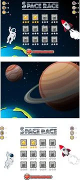 A game background template with elements Illustrazione stock