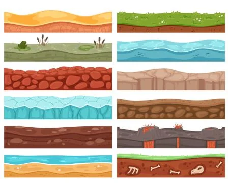 Game background vector cartoon landscape stony icy interface gamification Stock Illustration