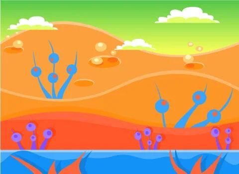 Game Background Vector Illustration Set Stock Illustration