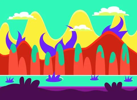 Game Background Vector Illustration Set Stock Illustration