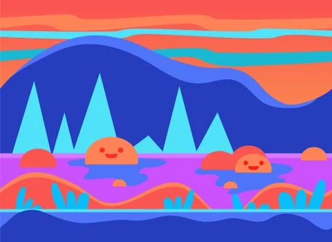 Game Background Vector Illustration Set Stock Illustration