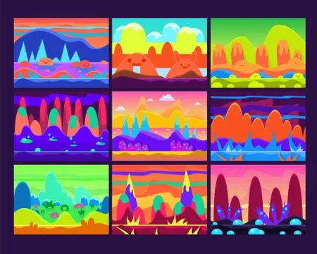 Game Background Vector Illustration Set Stock Illustration