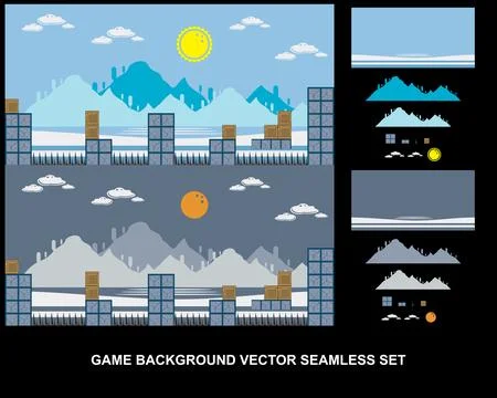 Game background vector seamless set Stock Illustration