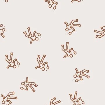 Game badminton line vector seamless pattern Stock Illustration