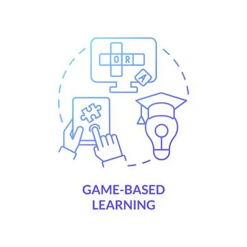 Game based learning blue gradient concept icon Illustrazione stock
