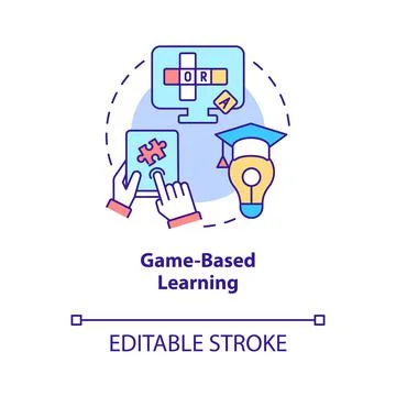 Game based learning concept icon Stock Illustration