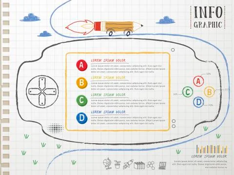 Game-based learning infographic Stock Illustration