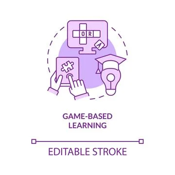 Game based learning purple concept icon Stock Illustration