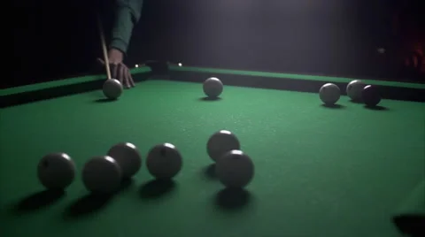Game of billiards in the dark Stock Footage 60233537