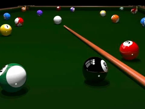 The game of billiards Stock Illustration