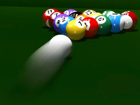 The game of billiards Stock Illustration