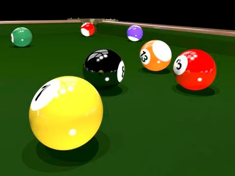 The game of billiards Stock Illustration