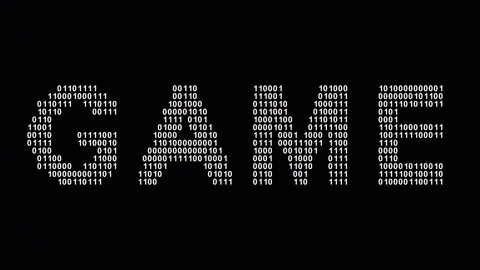Game. Binary code in the screen. Looping footage. Illustration. Stock Footage 124442930