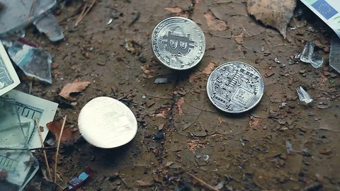 Game with bitcoin Stock Footage 82001760