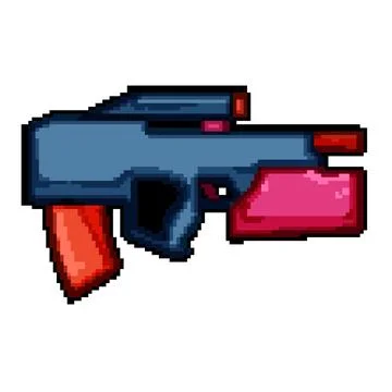 Game blaster gun pixel art vector illustration Stock Illustration