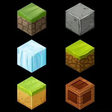 Game block Isometric Cubes Set elements Illustrazione stock