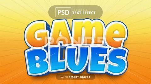 Premium PSD  Glowing game station console blue text effect smart object  mockup