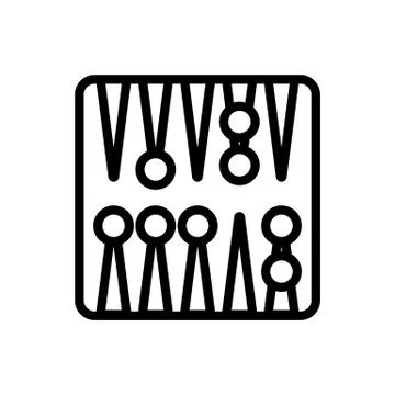 The game Board chips icon vector outline illustration Stock Illustration