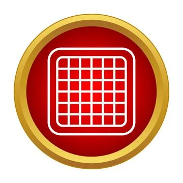 Game board grid symbol on a red and gold circle 스톡 일러스트