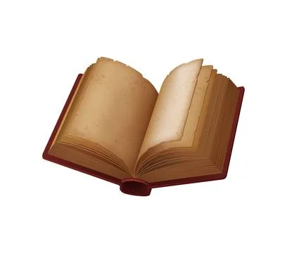 Game book with rugged, beige colored open pages Ilustração Stock