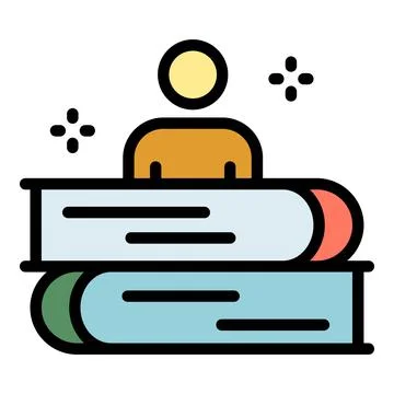 Game book stack icon color outline vector 스톡 일러스트