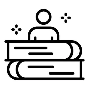 Game book stack icon, outline style 스톡 일러스트