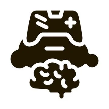 Game brain and cloud icon Vector Glyph Illustration Stock Illustration