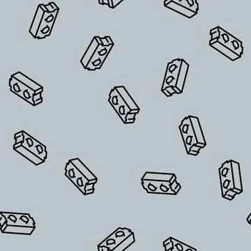 Game brick line vector seamless pattern Illustrazione stock