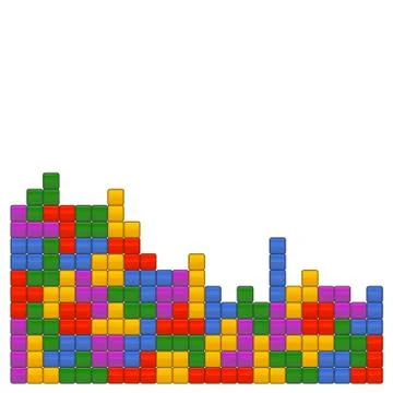 Game Brick Tetris Template on White Background. Vector. 库存插图